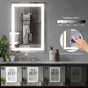 LED Mirror for Bathroom 24x40 with Lights, Anti-Fog, Dimmable, Backlit + Front Lit, Lighted Bathroom Vanity Mirror for Wall, Memory Function, Tempered