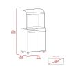 Rockford Kitchen Cart, Open Shelf, Double Door Cabinet, Two Interior Shelves