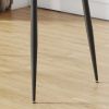 Modern rectangular glass dining table, suitable for 4-6 people, equipped with tempered glass tabletop and black metal legs, writing desk, suitable for
