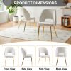 Off White Faux Fur Dining Chairs with Metal Legs and Hollow Back Upholstered Dining Chairs Set of 4