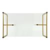 55.11'' Iron Dining Table with Tempered Glass Top, Clear & Gold