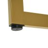 55.11'' Iron Dining Table with Tempered Glass Top, Clear & Gold