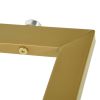 55.11'' Iron Dining Table with Tempered Glass Top, Clear & Gold