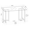 55.11'' Iron Dining Table with Tempered Glass Top, Clear & Gold