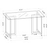 55.11'' Iron Dining Table with Tempered Glass Top, Clear & Gold