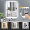 24 x 32 LED Backlit Mirror Bathroom Vanity with Lights, 3 Colors LED Mirror for Bathroom, Anti-Fog,Dimmable,CRI90+,Touch Button,Water Proof,Horizontal