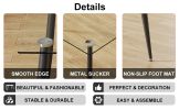 Modern rectangular glass dining table, suitable for 4-6 people, equipped with tempered glass tabletop and black metal legs, writing desk, suitable for