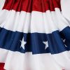 1pc Printed Stripes Stars USA Pleated Fan Bunting Half Banner Flag For July 4th Independence Day Decoration USA Pleated Fan Flag